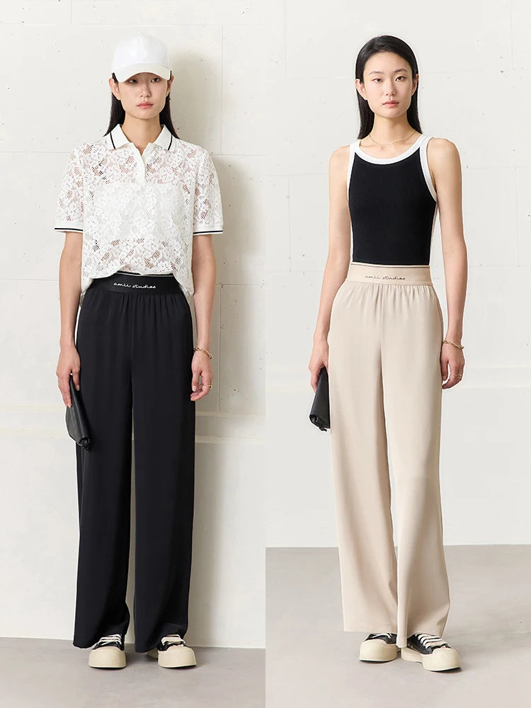 Amii Lightweight Wide-Leg Pants