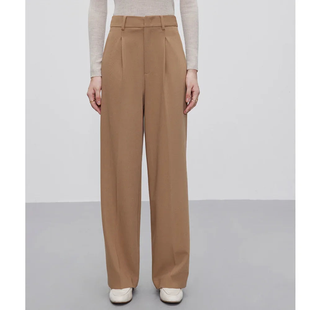 Wool Straight-Leg Broadcloth Pants