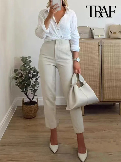 Traf Vintage Ankle Trousers