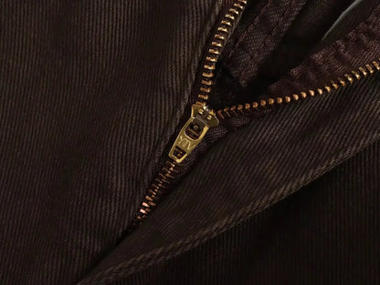 Straight-Leg Frayed Hem Pants