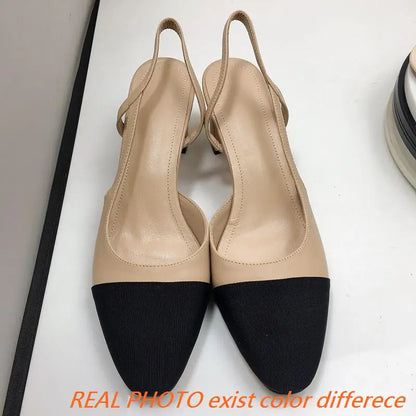 Color Block Neutral Slingbacks