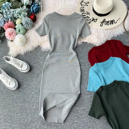 Cotton Knit BodyCon Mini Dress