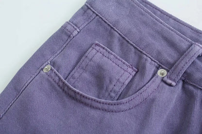 Straight-Leg Frayed Hem Pants