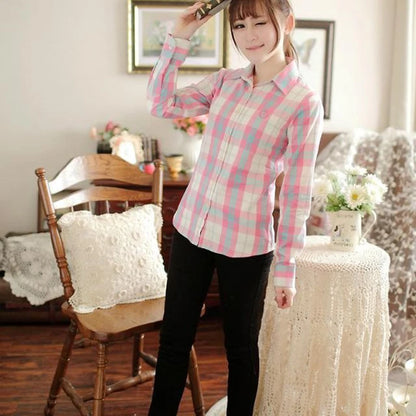 Cotton Plaid Button-Down Shirt