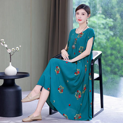 Cotton-Blend Yoke Midi Dress