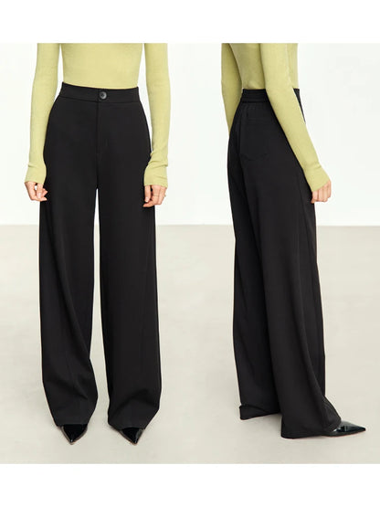 Amii Comfort Twill Wide-Leg Trousers