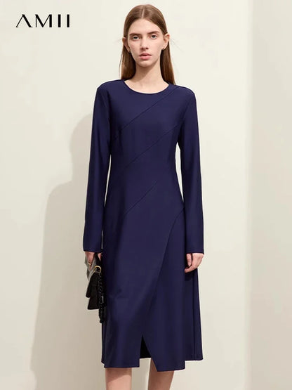 Amii Long-Sleeved Stretch A-Line Dress