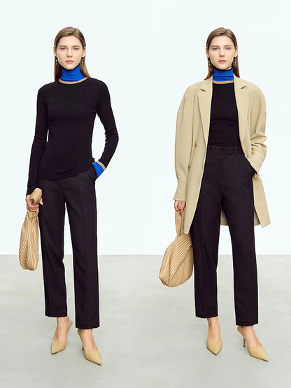 Amii Slim-Fit Twill Ankle Pants