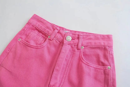 Straight-Leg Frayed Hem Pants