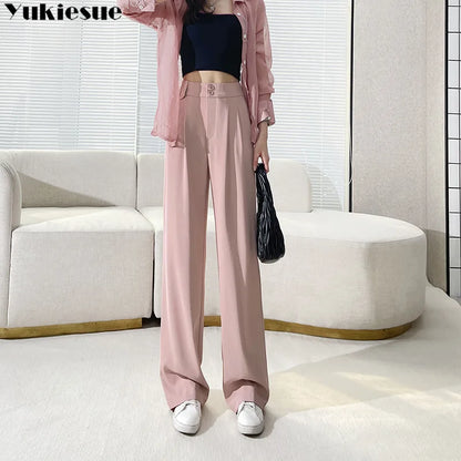 Wide-Leg Button Trousers