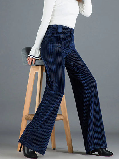 Wide-Leg Velvet Trousers