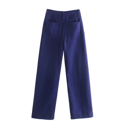 Straight-Leg Frayed Hem Pants