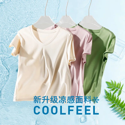 Short-Sleeved Cotton Silk Top