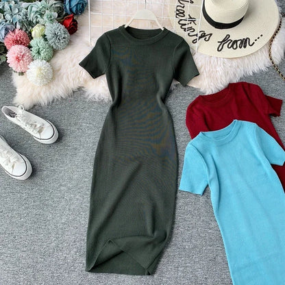 Cotton Knit BodyCon Mini Dress