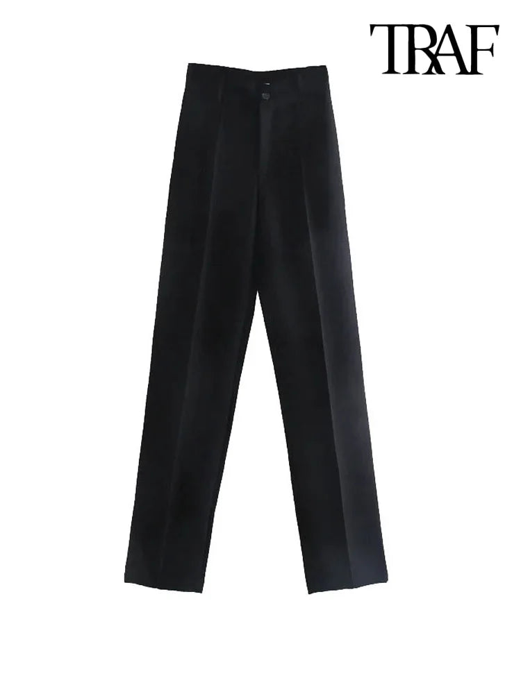 Traf Vintage Straight-Leg Trousers