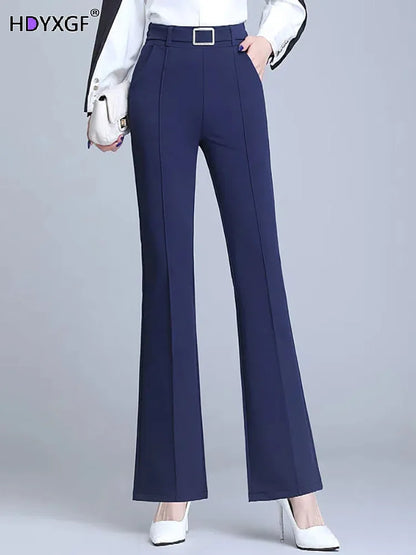 Cotton-Blend Flare-Leg Trousers