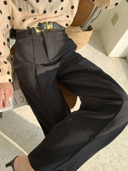 Wide-Leg Seamed Trousers