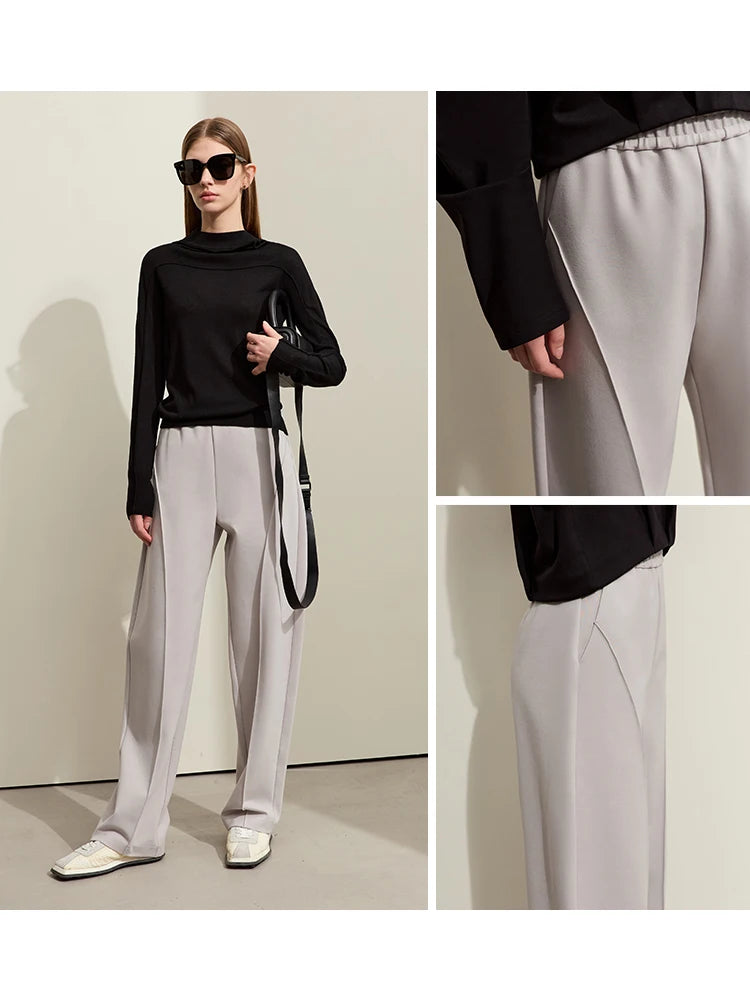 Amii Seamed Wide-Leg Trousers