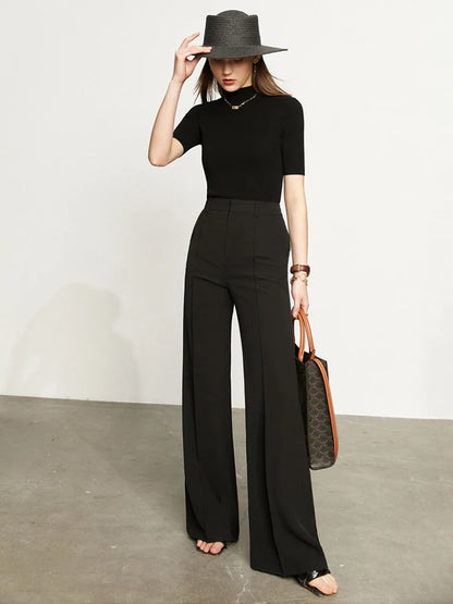 Amii Pleated Wide-Leg Trousers