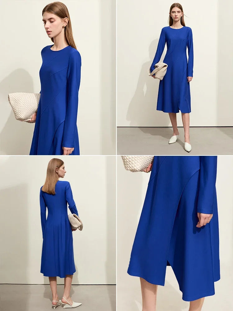 Amii Long-Sleeved Stretch A-Line Dress