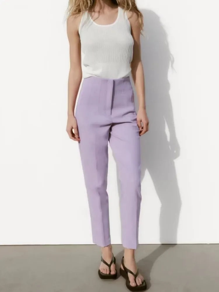 High-Waisted Ankle Pants