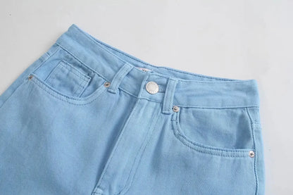 Straight-Leg Frayed Hem Pants