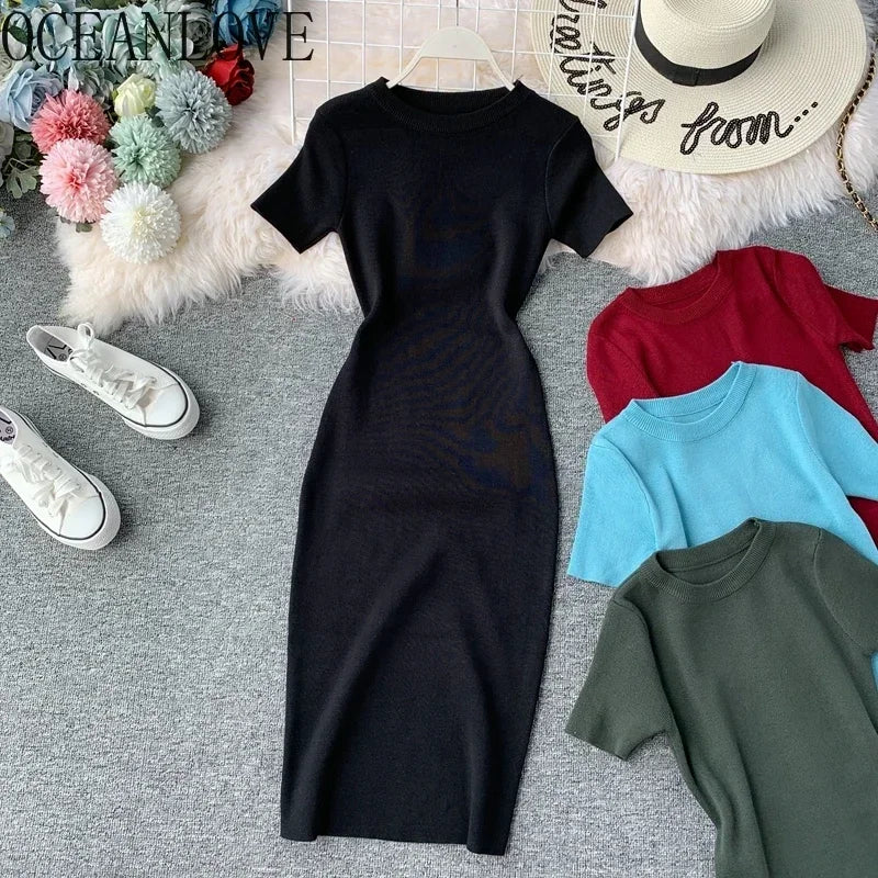 Cotton Knit BodyCon Mini Dress