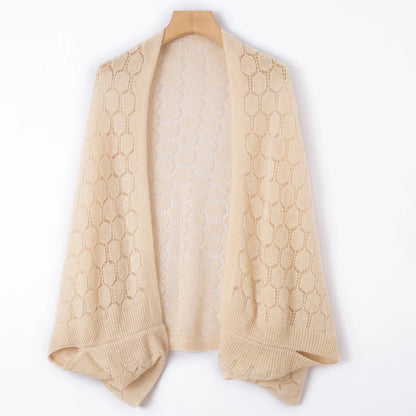 Wool Honeycomb Knit Shawl