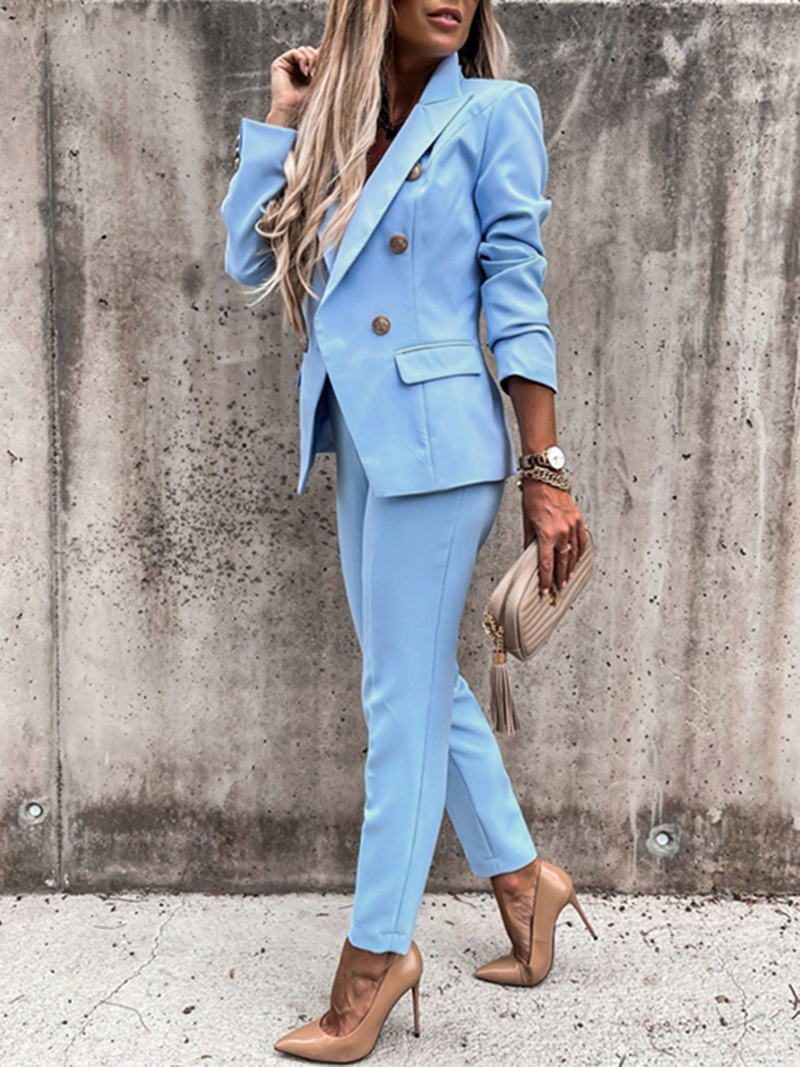 Bold Blazer and Pencil Pant Suit