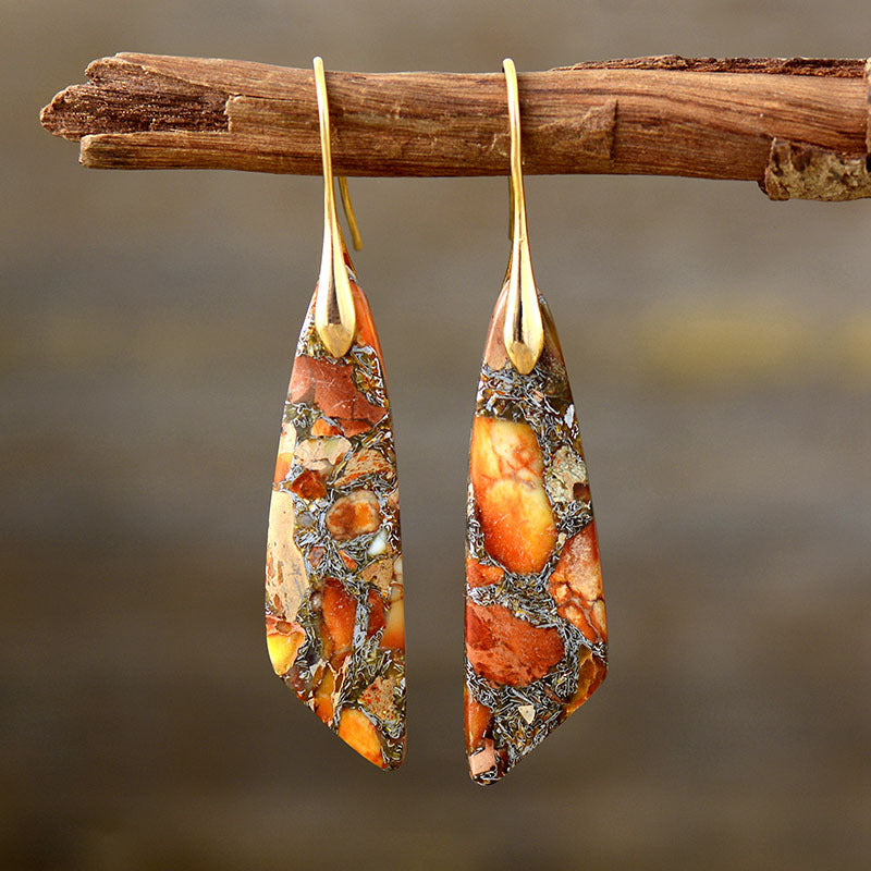 Geometric Stone Drop Earrings