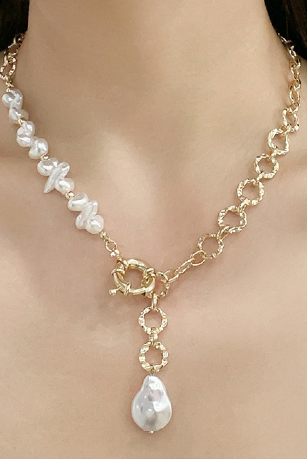 Freshwater Pearl Chunky Lariat Necklace