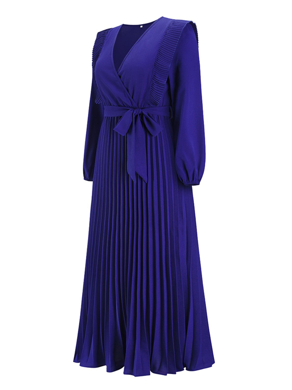 Pleated Ruffle Maxi Dress