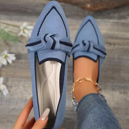 Pointed-Toe Bowknot Flats