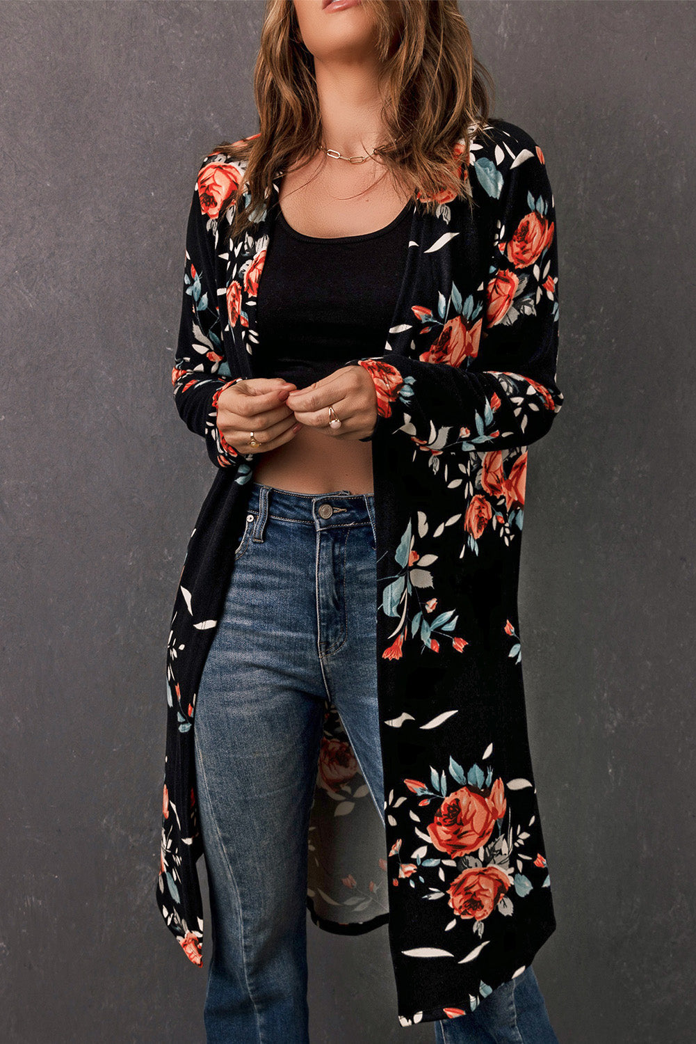 Double Take Printed Cardigan