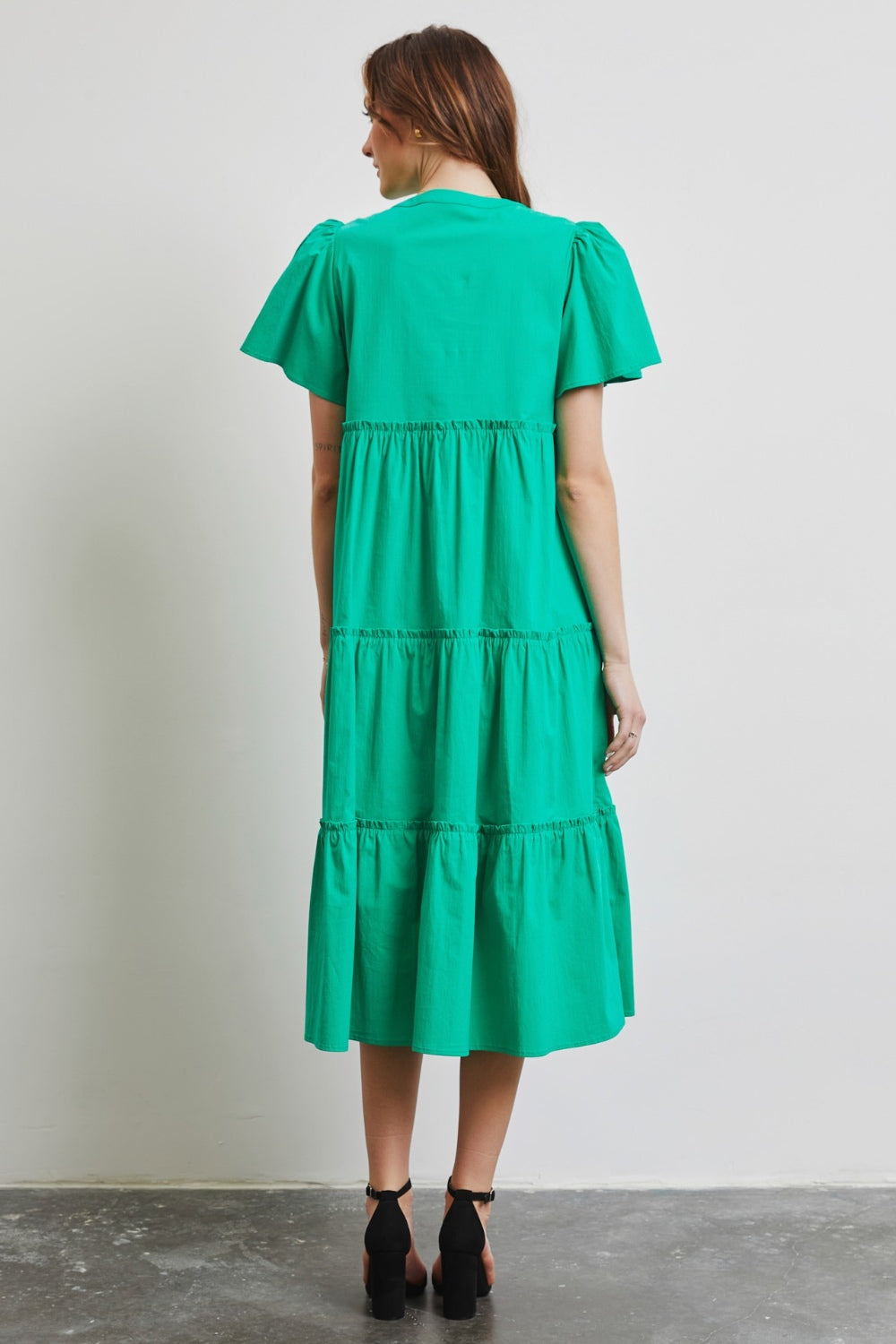 HEYSON Cotton Poplin Tiered Midi Dress