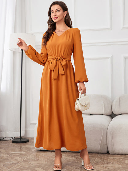 Puff-Sleeved Maxi Dress