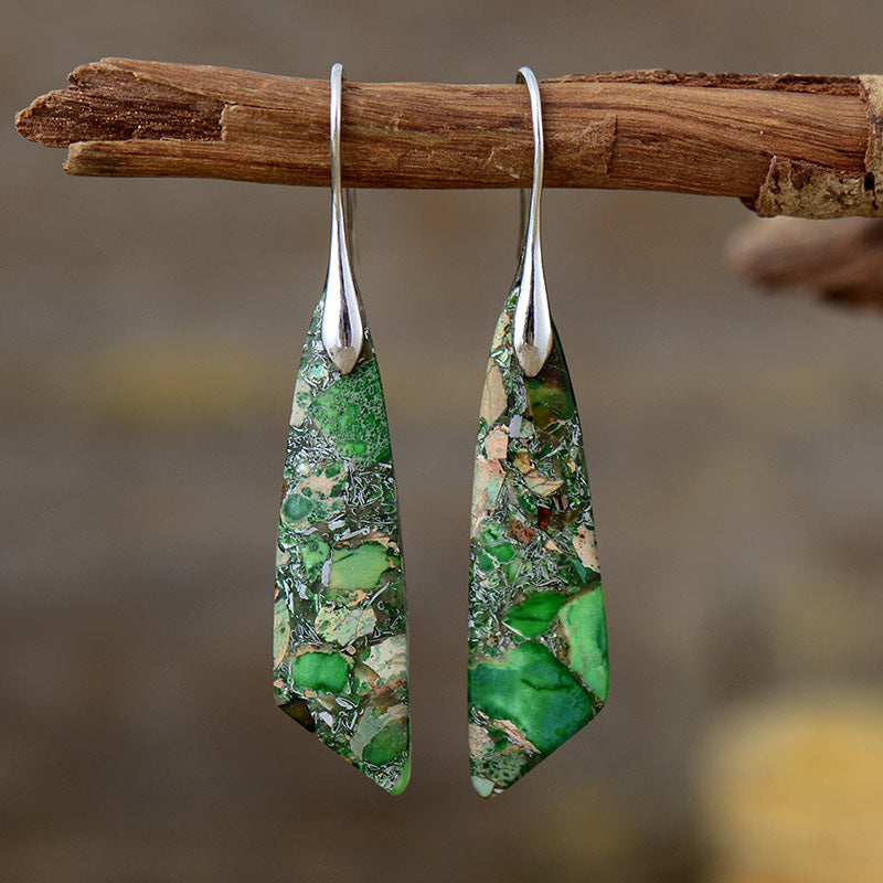 Geometric Stone Drop Earrings