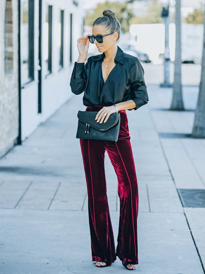 Velour Flare Pants