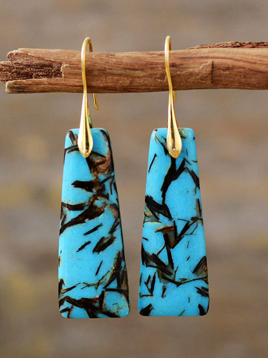 Trapezoid Stone Drop Earrings