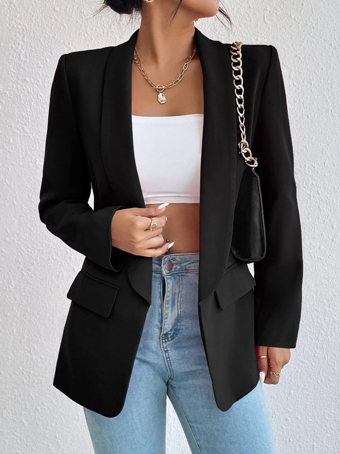 Shawl-Collar Summer Blazer